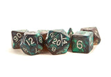 Stardust Gray w/ Silver Numbers 16mm Polyhedral Dice Set MET 177