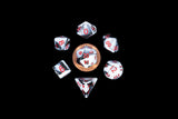 Marble with Red Numbers 10mm Mini Poly Dice Set MET 41031