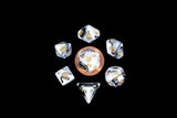 Marble with Gold Numbers 10mm Mini Poly Dice Set MET 41038