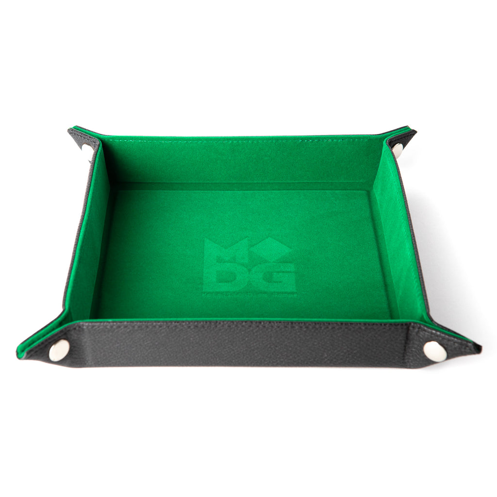 Velvet Dice Tray with Leather Backing: Green MET 535