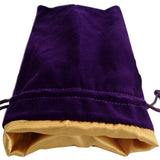 Purple Velvet Dice Bag with Gold Satin Liner 6″x8″ MET 8007