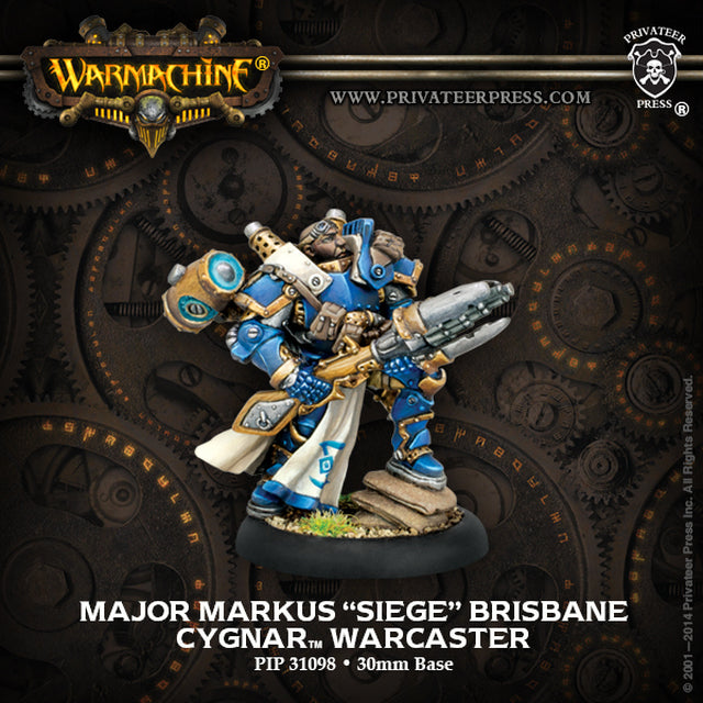 Major Markus "Siege" Brisbane: Cygnar - Warcaster PIP 31098