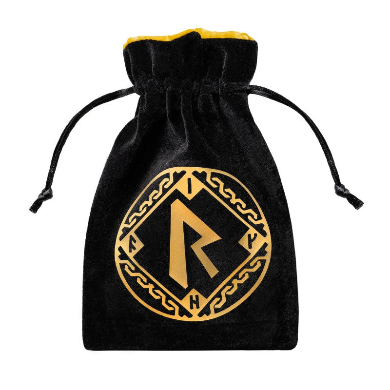 Runic Black & Golden Velour Dice Bag QWS BRUN121