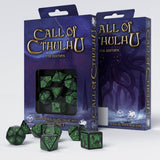 Call of Cthulhu 7th Edition Black & Green Dice Set (7) QWS SCTR21