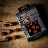 Dwarven Black & Red Dice Set (7) QWS SDWA06