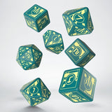 Polaris RPG Turquoise & Light Yellow Dice Set (7) QWS SPOL94