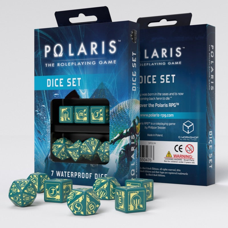 Polaris RPG Turquoise & Light Yellow Dice Set (7) QWS SPOL94