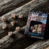 Viking Beige & Burgundy Dice Set (7) QWS SVIK87