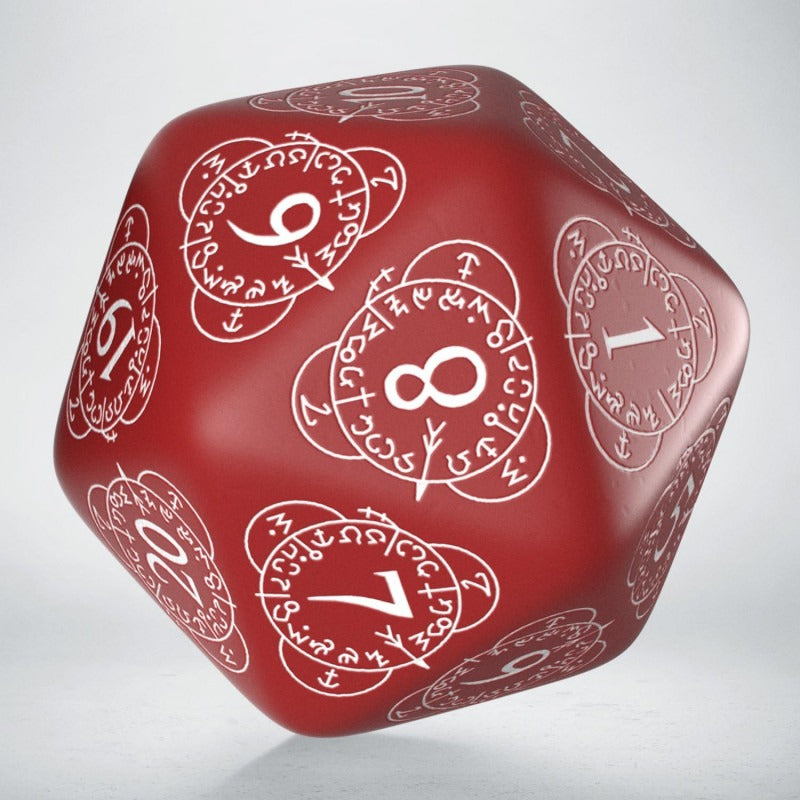 D20 Level Counter Red & White Die (1) QWS 20LEV03