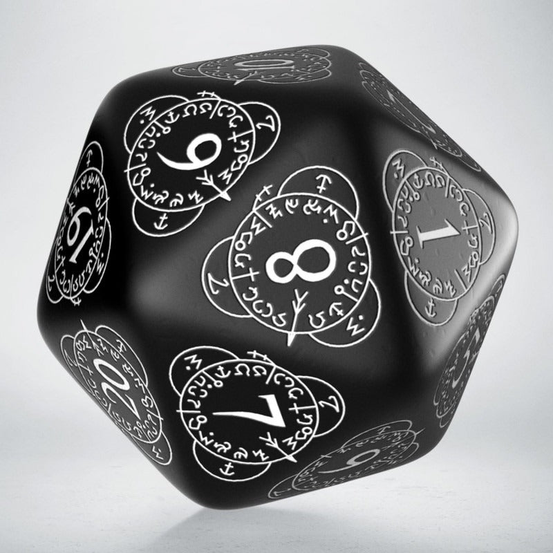 D20 Level Counter Black & White Die (1) QWS 20LEV05