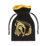 Dragon Black & Golden Velour Dice Bag QWS BDRA121