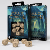 Call of Cthulhu Beige & Black Dice Set (7) QWS SCTH18
