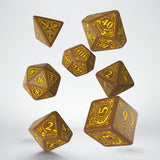 Steampunk Brown & Yellow Dice Set (7) QWS SSTE32