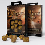 Steampunk Brown & Yellow Dice Set (7) QWS SSTE32