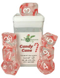 Polyhedral Dice: Holidice - Sets of 7 w/ Arch'd4 (Candy Cane) R4I 50901-7C