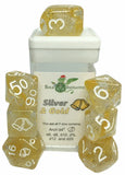 Polyhedral Dice: Holidice - Sets of 7 w/ Arch'd4 (Silver and Gold) R4I 50903-7C