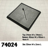 40mm Square Plastic Base (10) RPR 74024