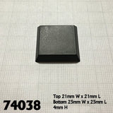 1 Inch Square Plastic Flat Top Base (20) RPR 74038