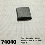 20mm Square Plastic Flat Top Base (25) RPR 74040