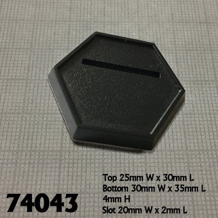 1 Inch Black Slotted Hex Gaming Base (20) RPR 74043