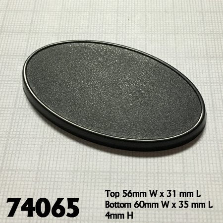 60mm X 35mm Oval Gaming Base (10) RPR 74065