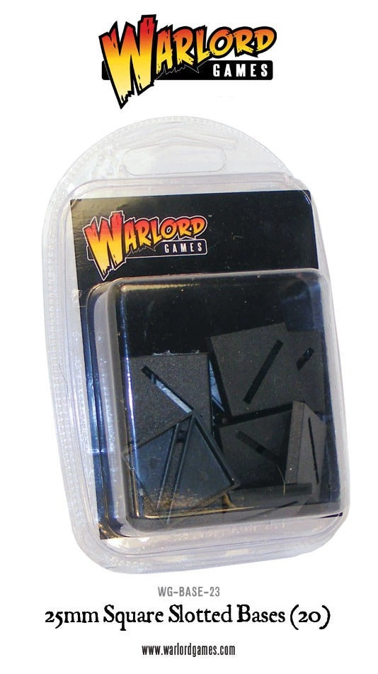 25mm Square Slotted bases (20): Warlord Games WLG WG-BASE-23