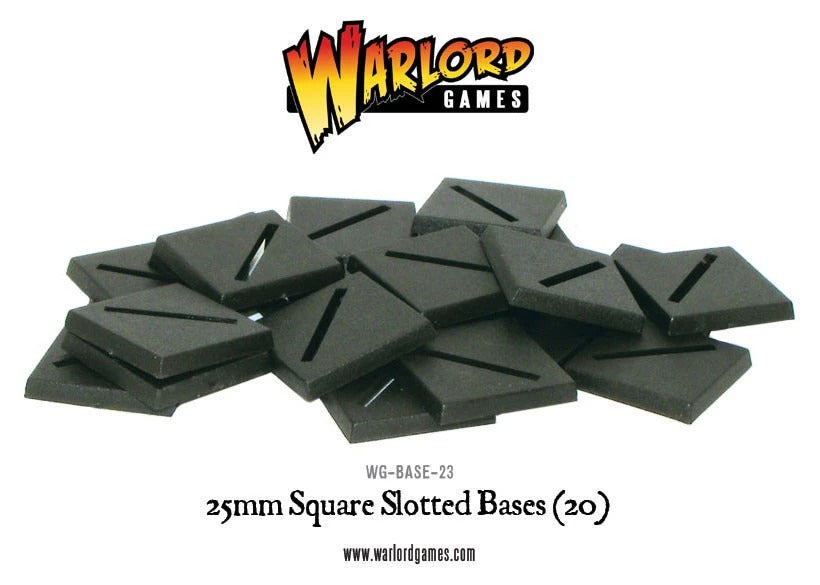25mm Square Slotted bases (20): Warlord Games WLG WG-BASE-23