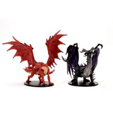 City of Lost Omens Premium Figure Adult Red & Black Dragons: Pathfinder Battles WZK 97502